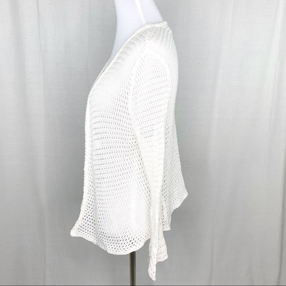 Fashion Avenue white loose knit open cardigan - Picture 5 of 10